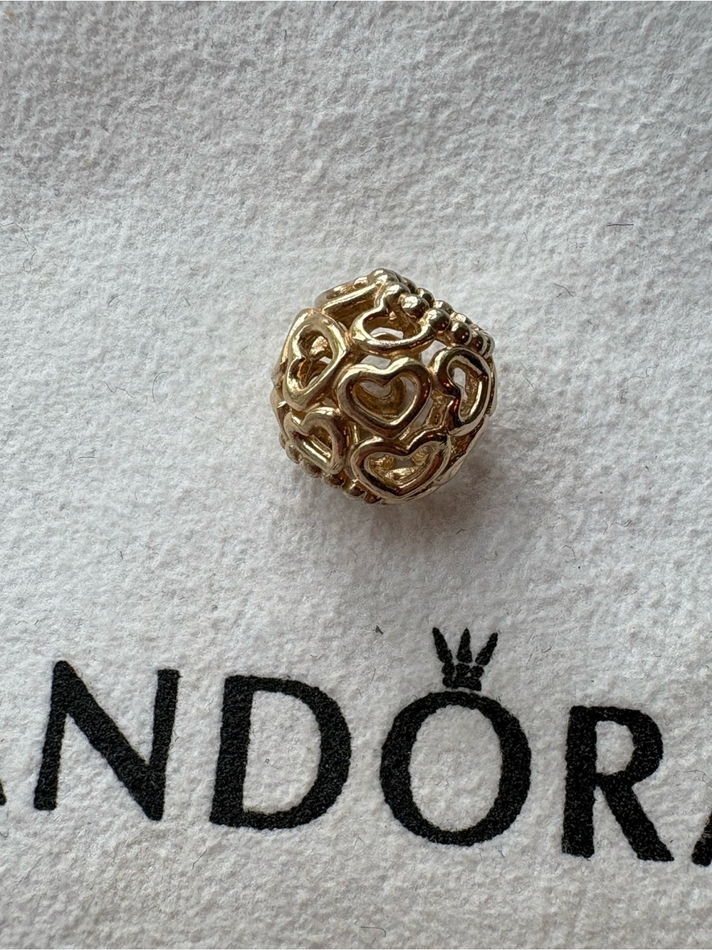PANDORA Retired 14k Gold Open Your Heart Charm 750964